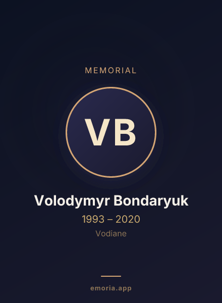 Memorial portrait of Volodymyr Bondaryuk