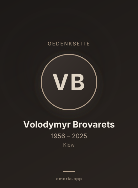 Gedenkportrait von Volodymyr Brovarets