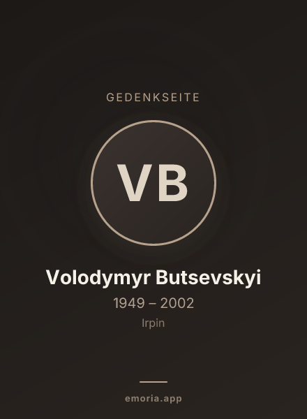 Gedenkportrait von Volodymyr Butsevskyi