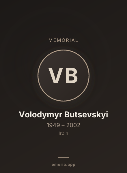 Memorial portrait of Volodymyr Butsevskyi