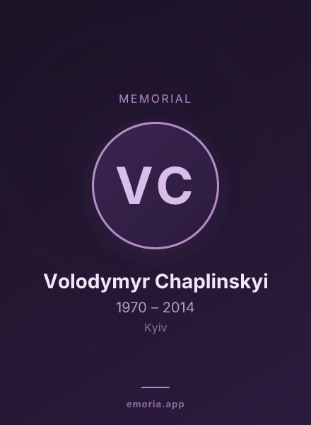 Memorial portrait of Volodymyr Chaplinskyi