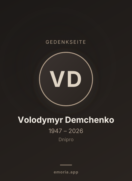 Gedenkportrait von Volodymyr Demchenko