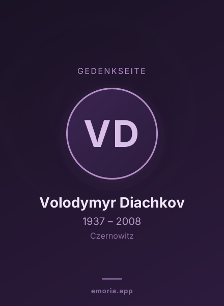 Gedenkportrait von Volodymyr Diachkov