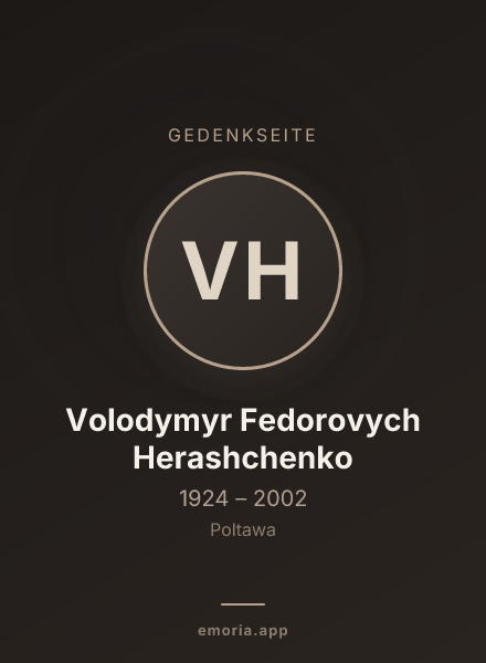 Gedenkportrait von Volodymyr Fedorovych Herashchenko