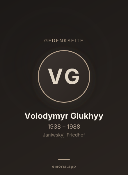 Gedenkportrait von Volodymyr Glukhyy