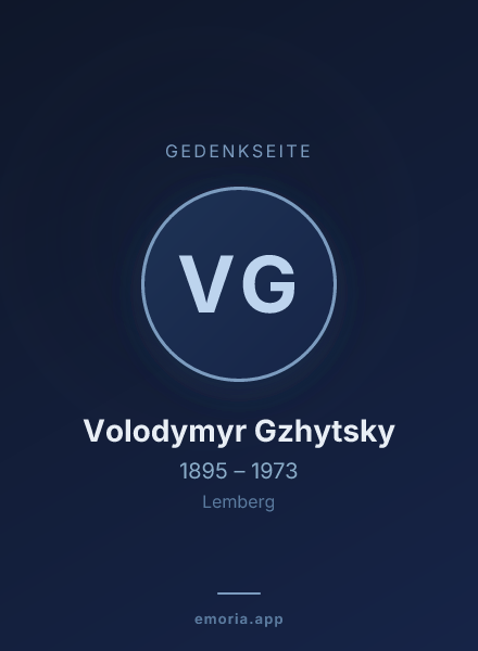 Gedenkportrait von Volodymyr Gzhytsky