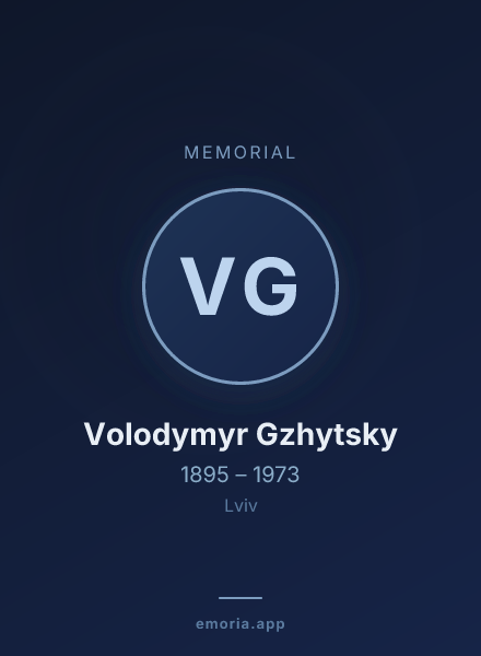 Memorial portrait of Volodymyr Gzhytsky