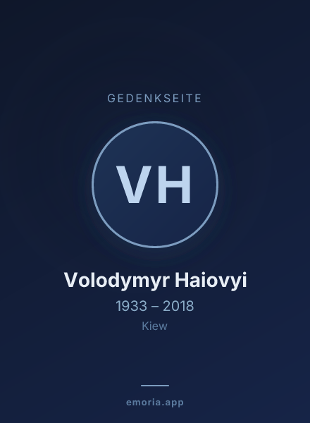 Gedenkportrait von Volodymyr Haiovyi