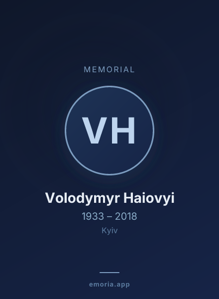 Memorial portrait of Volodymyr Haiovyi