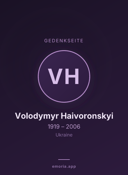 Gedenkportrait von Volodymyr Haivoronskyi