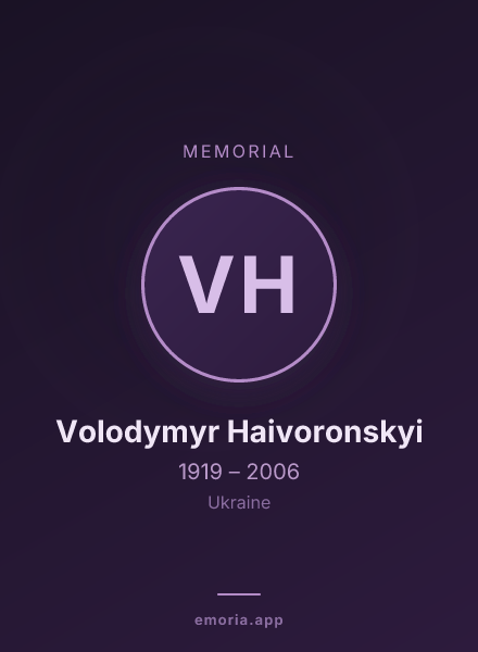 Memorial portrait of Volodymyr Haivoronskyi