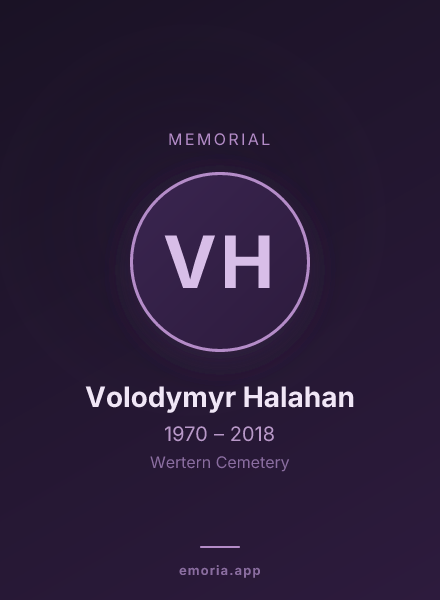 Memorial portrait of Volodymyr Halahan