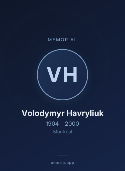 Memorial portrait of Volodymyr Havryliuk