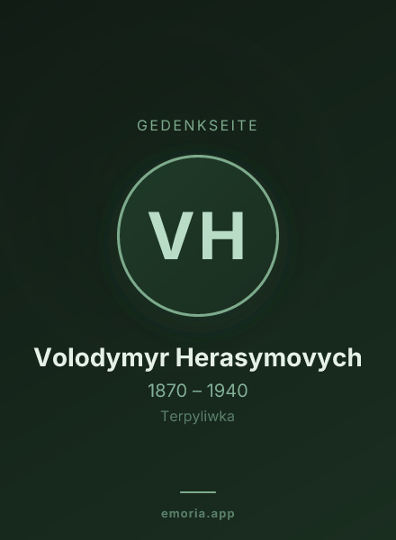 Gedenkportrait von Volodymyr Herasymovych