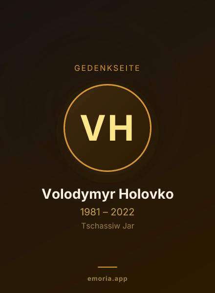 Gedenkportrait von Volodymyr Holovko