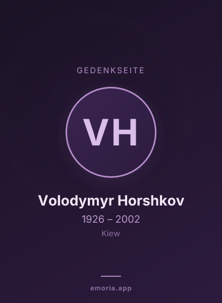 Gedenkportrait von Volodymyr Horshkov