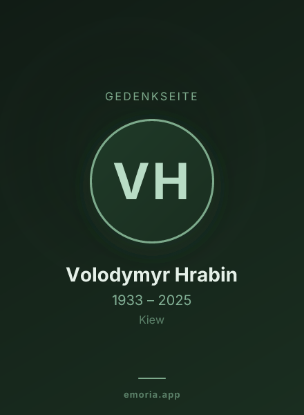 Gedenkportrait von Volodymyr Hrabin