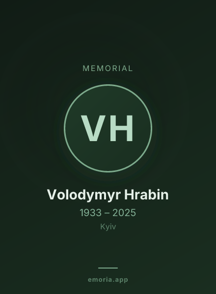 Memorial portrait of Volodymyr Hrabin