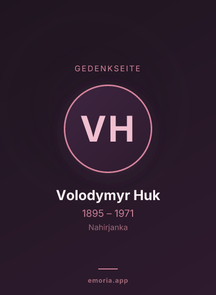 Gedenkportrait von Volodymyr Huk