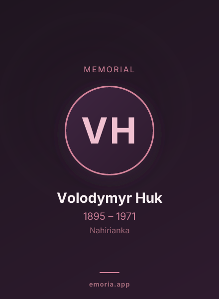 Memorial portrait of Volodymyr Huk