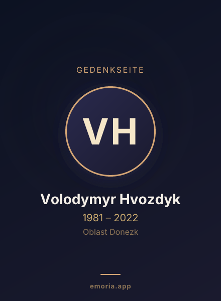 Gedenkportrait von Volodymyr Hvozdyk