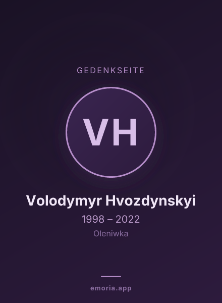 Gedenkportrait von Volodymyr Hvozdynskyi