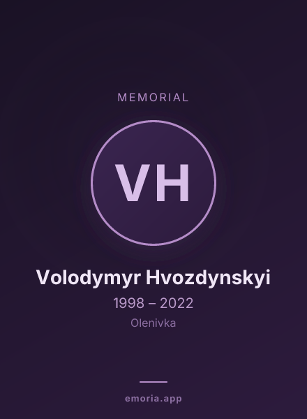 Memorial portrait of Volodymyr Hvozdynskyi