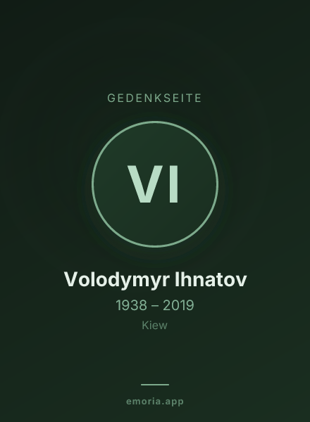 Gedenkportrait von Volodymyr Ihnatov