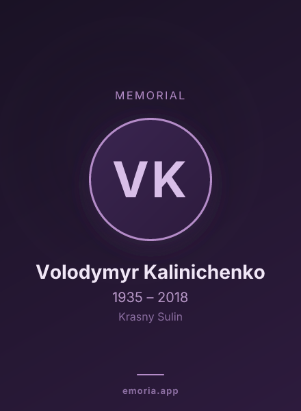 Memorial portrait of Volodymyr Kalinichenko