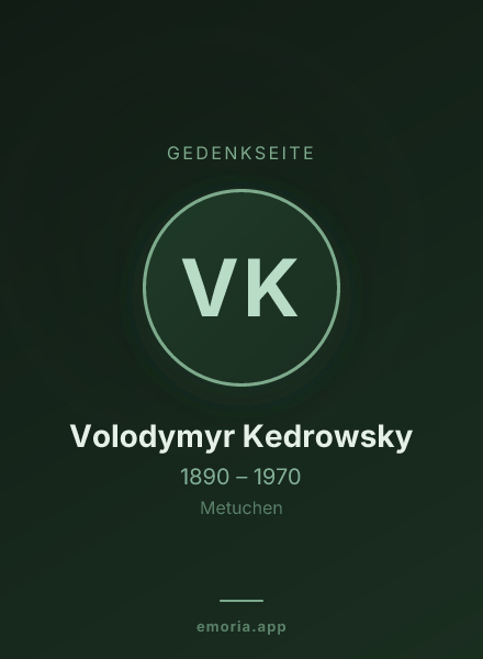 Gedenkportrait von Volodymyr Kedrowsky