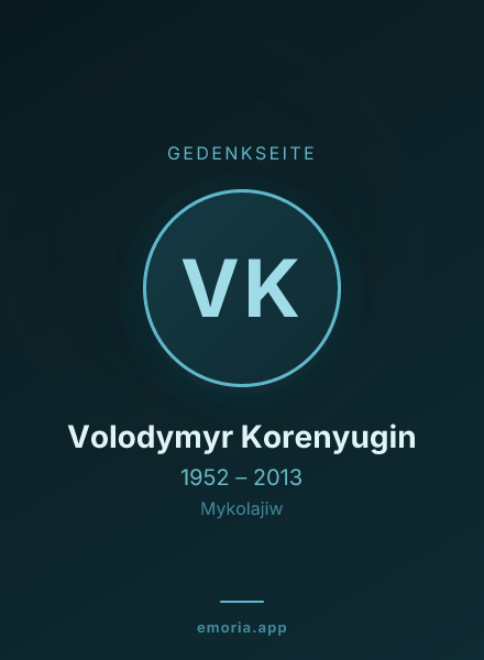 Gedenkportrait von Volodymyr Korenyugin