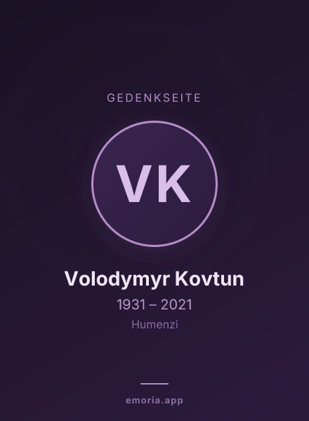Gedenkportrait von Volodymyr Kovtun