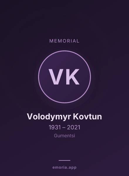 Memorial portrait of Volodymyr Kovtun