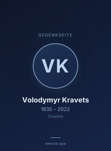 Gedenkportrait von Volodymyr Kravets