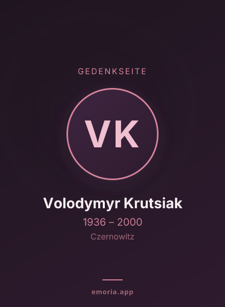 Gedenkportrait von Volodymyr Krutsiak