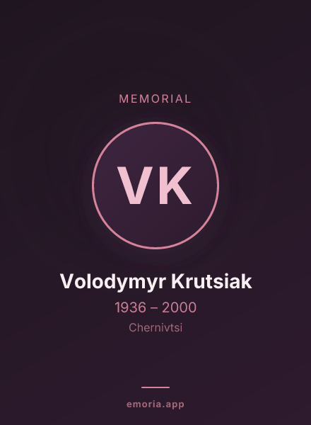 Memorial portrait of Volodymyr Krutsiak