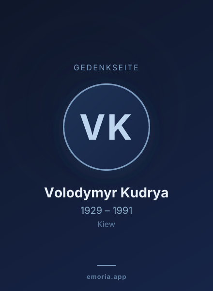 Gedenkportrait von Volodymyr Kudrya