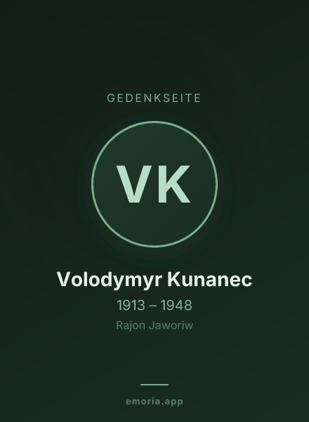 Gedenkportrait von Volodymyr Kunanec