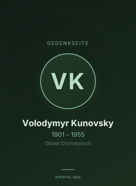 Gedenkportrait von Volodymyr Kunovsky