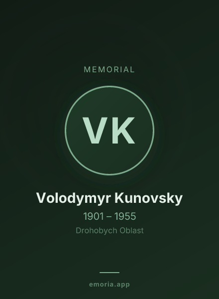 Memorial portrait of Volodymyr Kunovsky