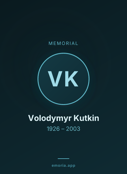 Memorial portrait of Volodymyr Kutkin
