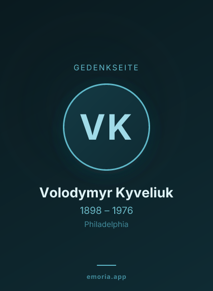 Gedenkportrait von Volodymyr Kyveliuk