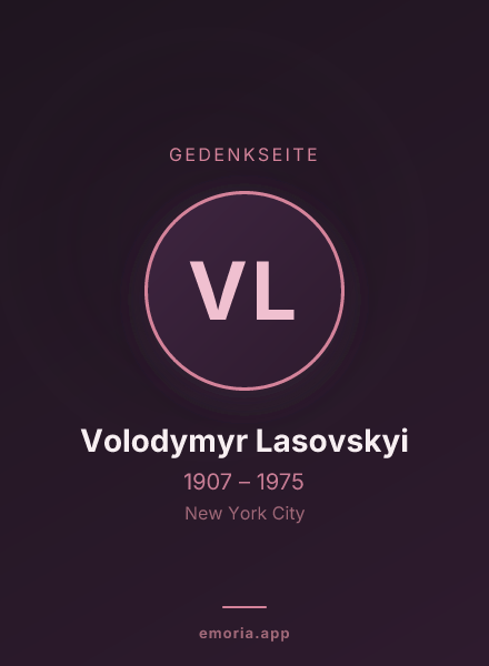 Gedenkportrait von Volodymyr Lasovskyi