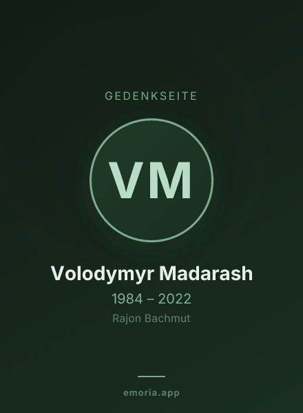 Gedenkportrait von Volodymyr Madarash
