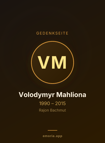 Gedenkportrait von Volodymyr Mahliona