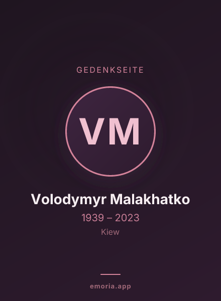 Gedenkportrait von Volodymyr Malakhatko
