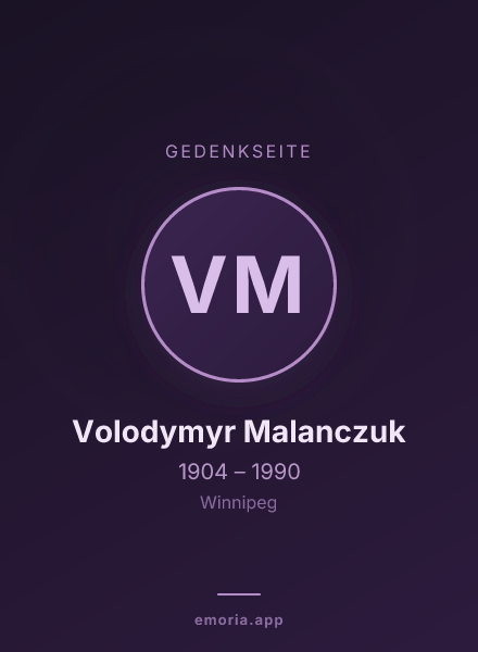Gedenkportrait von Volodymyr Malanczuk
