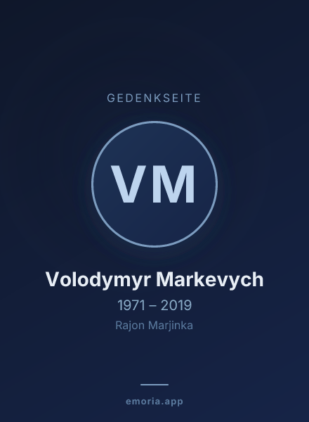 Gedenkportrait von Volodymyr Markevych