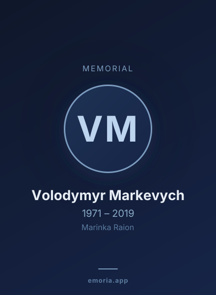 Memorial portrait of Volodymyr Markevych