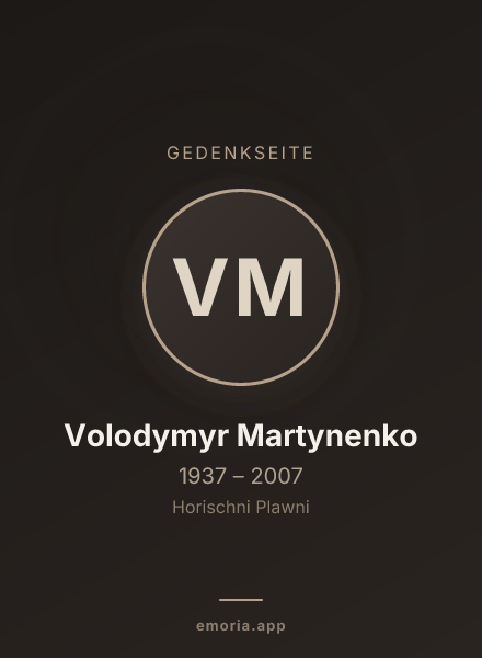 Gedenkportrait von Volodymyr Martynenko